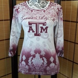 Texas A&M Ombree 3/4 sleeve shirt